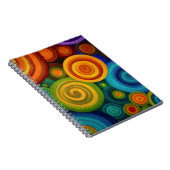 Carnet Cercles concentriques abstraits en multicolore vib (Côté Droit)