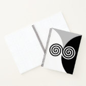 Carnet Cercles de spirale abstraits sur noir gris et blan (Intérieur)