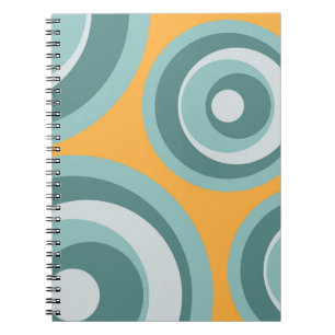 Carnet Cercles de style rétro bleu sur arrière - plan jau