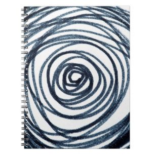 Carnet Cercles dessinés à la main motif en spirale avec f