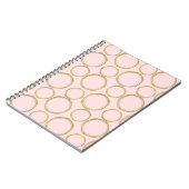 Carnet Cercles dorés et rose rougissant Moderne Tendance (Côté gauche)