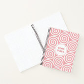 Carnet Cercles en spirale abstraits en rose clair et blan (Intérieur)