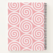Carnet Cercles en spirale abstraits en rose clair et blan (Dos)