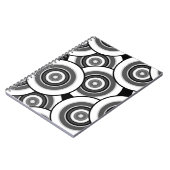 Carnet Cercles et anneaux quadrillage géométrique noir et (Côté gauche)