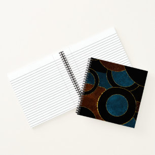 Carnet Cercles Géométriques Abstraits Paillettes Or Feuil