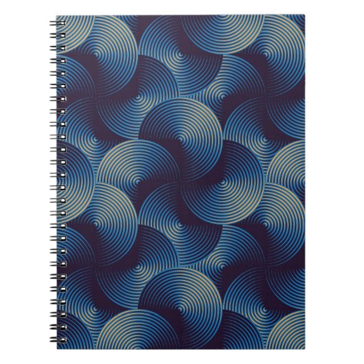 Carnet Cercles métalliques illusion optique, patte transp (Devant)