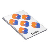 Carnet Cercles minimalistes Abstraits modernes Bleu orang (Côté Droit)