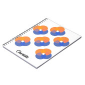 Carnet Cercles minimalistes Abstraits modernes Bleu orang (Côté gauche)