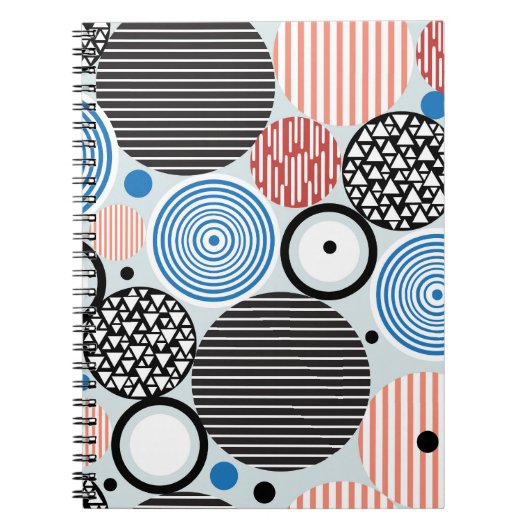 Carnet Cercles multicolores, design motif graphique. (Devant)