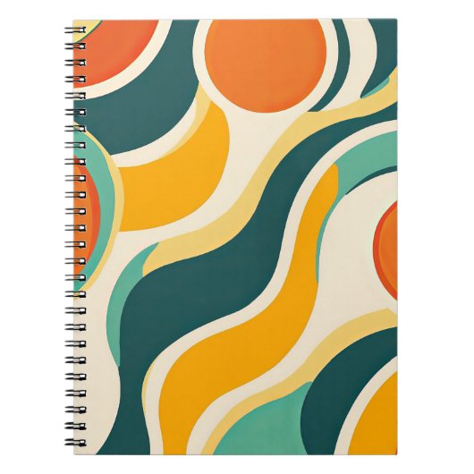 Carnet Cercles orange et flux de couleurs (Devant)