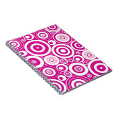 Carnet Cercles rétro concentrés rose et blanc (Côté Droit)