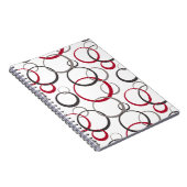 Carnet Cercles rouges gris blanc (Côté Droit)