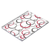 Carnet Cercles rouges gris blanc (Côté gauche)