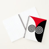 Carnet Cercles spiraux Abstraits en rouge et blanc noir (Intérieur)