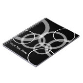 Carnet Cercles superposés noir et blanc modernes (Côté gauche)