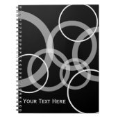 Carnet Cercles superposés noir et blanc modernes (Devant)