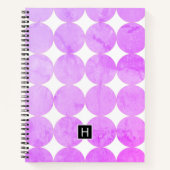 Carnet Cercles violets modernes | Monogramme (Devant)