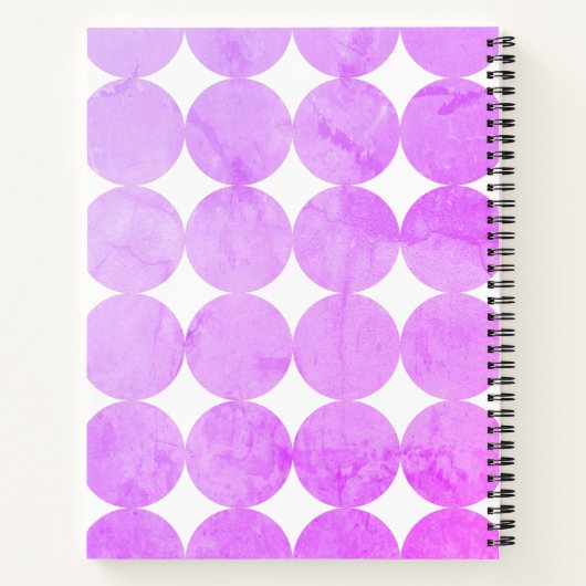 Carnet Cercles violets modernes | Monogramme (Dos)