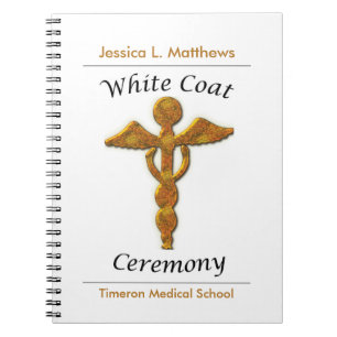 Carnet Cérémonie de la robe blanche Médicale or, cadeau p
