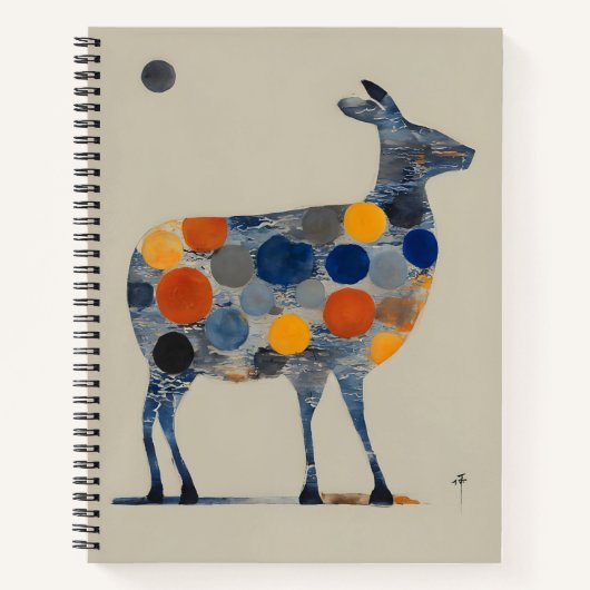 Carnet Cerf aux cercles colorés (Devant)