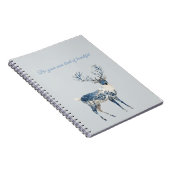 Carnet Cerf Chic Bleu Blanc (Côté Droit)