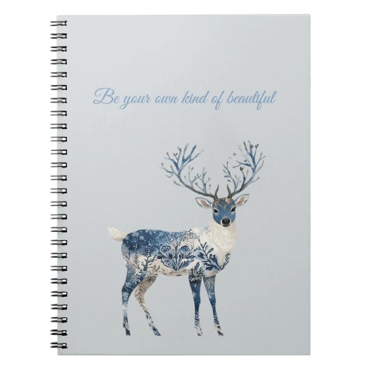 Carnet Cerf Chic Bleu Blanc (Devant)