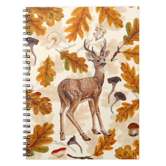 Carnet Cerf dans la forêt automnale (Devant)