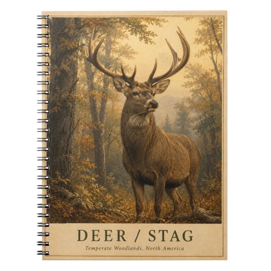 Carnet Cerf dans les bois VINTAGE (Devant)