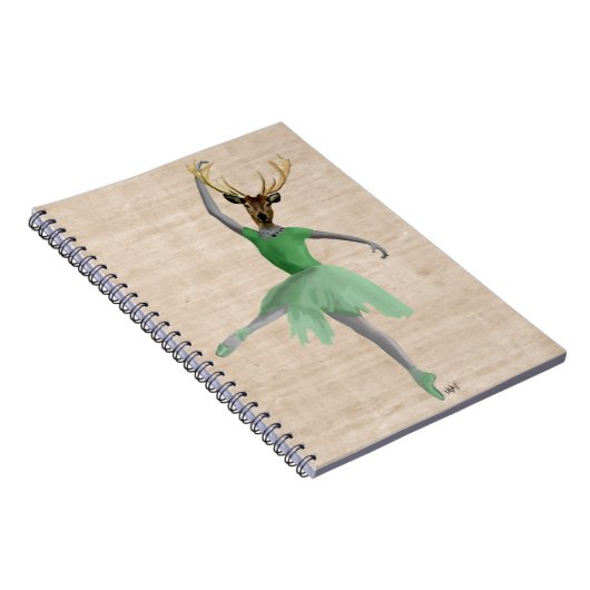 Carnet Cerf de ballet en vert 2 (Côté Droit)
