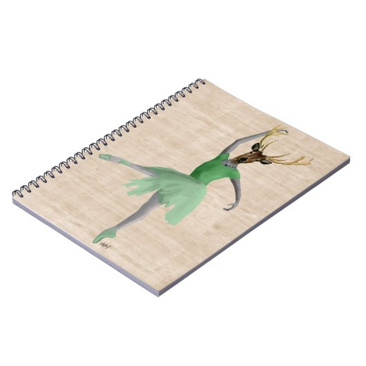 Carnet Cerf de ballet en vert 2 (Côté gauche)