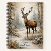 Carnet Cerf de la forêt hivernale (Devant)