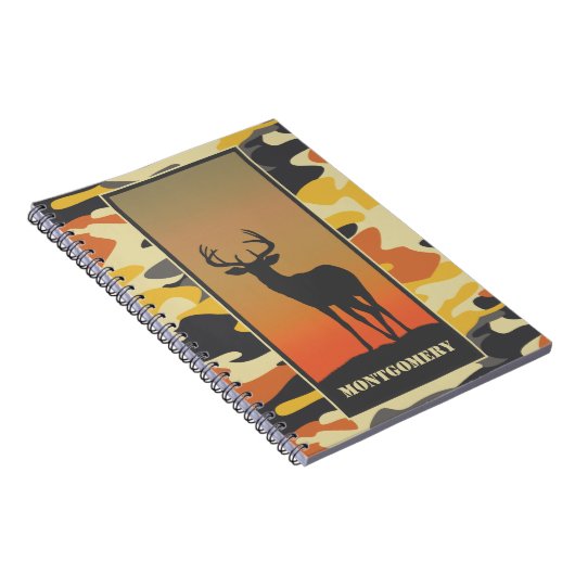 Carnet Cerf de Virginie et spirale camouflage (Côté Droit)