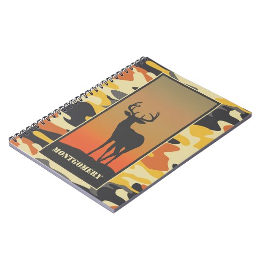 Carnet Cerf de Virginie et spirale camouflage (Côté gauche)