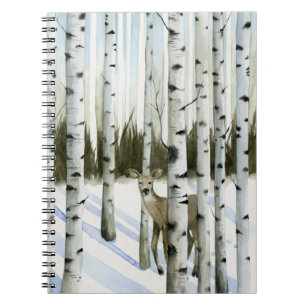 Carnet Cerf en chute de neige