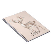 Carnet Cerf Fleurs Roses (Côté Droit)