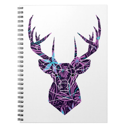 Carnet Cerf floral (Devant)