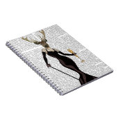 Carnet Cerf glamoureux en noir (Côté Droit)