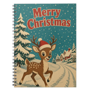 Carnet Cerf Lane Animale Noël Hiver