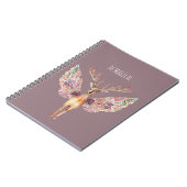 Carnet Cerf Magique Ailes Violettes (Côté gauche)