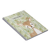 Carnet Cerf Mignon en Bois Faux Vert (Côté Droit)