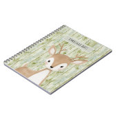 Carnet Cerf Mignon en Bois Faux Vert (Côté gauche)