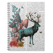 Carnet Cerf Turquoise en Forêt de Champignons (Devant)
