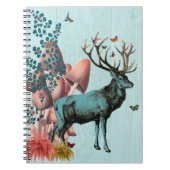 Carnet Cerf Turquoise en Forêt de Champignons 2 (Devant)