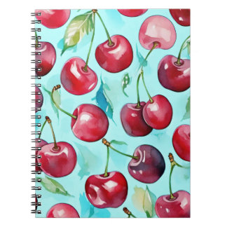 Carnet Cerises douces aquarelle colorée d'art de cerise