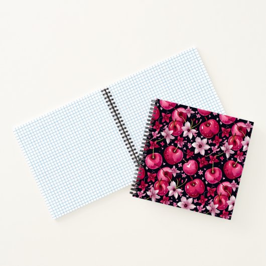 Carnet Cerises et fleurs (Intérieur)