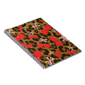 Carnet Cerises rouges avec Empreinte de léopard de la coq (Côté Droit)