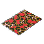 Carnet Cerises rouges avec Empreinte de léopard de la coq (Côté gauche)