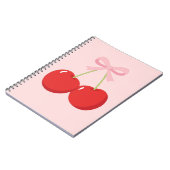 Carnet Cerises Rouges avec Nœud Rose Coquette Élégance de (Côté gauche)
