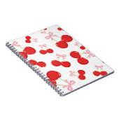 Carnet Cerises Rouges avec Ruban Rose Coquette Cottage Ch (Côté Droit)
