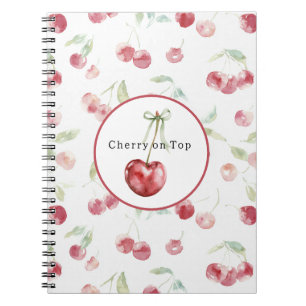 Carnet Cerises Rouges Feuilles Vertes